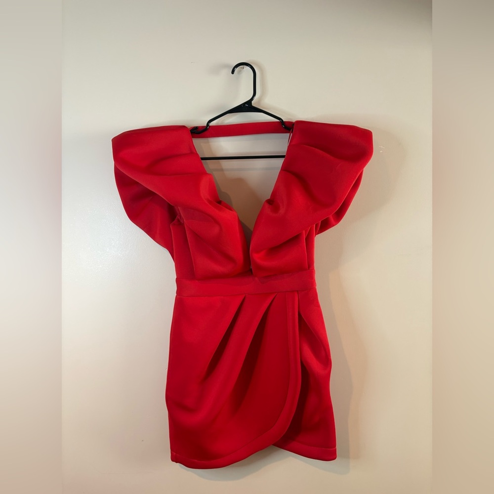 Anthropologie Mable Red Epiphany Scuba Mini Dress NWOT - Picture 3 of 9